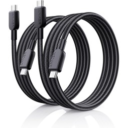 Anker USB-C to USB-C Cable (3 ft, 240W, braided) White - A81D5H21