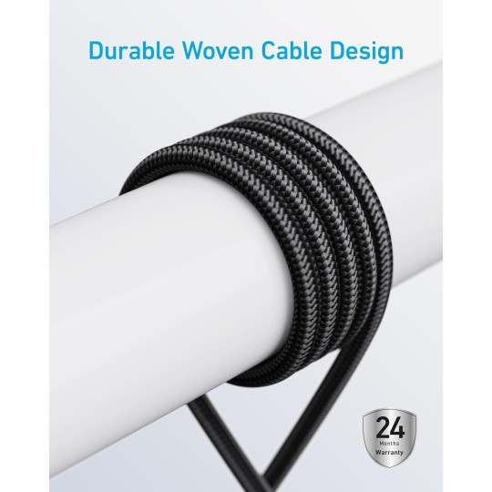 Anker USB-C to USB-C Cable (3 ft, 240W, braided) White - A81D5H21