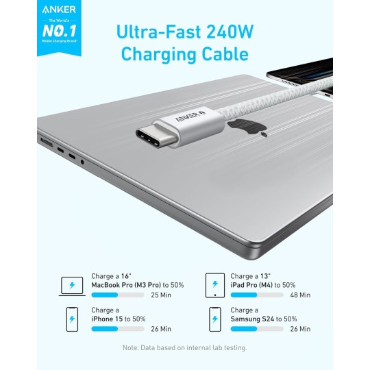 Anker ZOLO USB-C to USB-C Cable (240W) - A8060H11