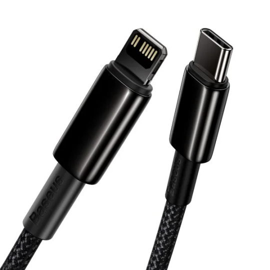 Baseus Tungsten Gold Fast Charging Data Cable Type-C to iP PD 20W 1m Black - CATLWJ-01