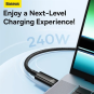 Baseus Tungsten Gold Fast Charging Data Cable Type-C to Type-C 240W Black - CAWJ040201