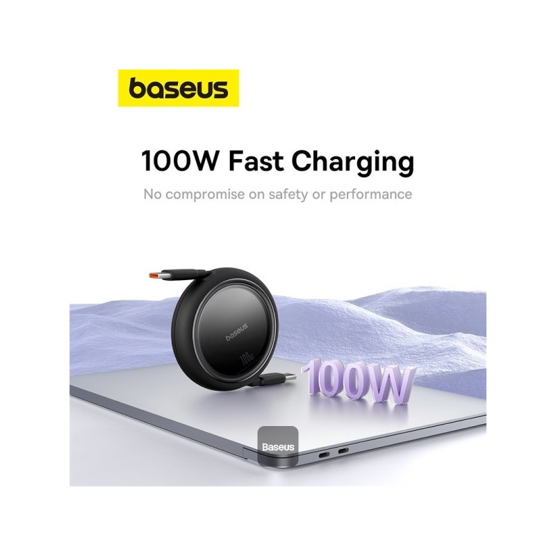 Baseus Free2Draw Mini Retractable Charging Cable Type-C to Type-C 100W 1m - P10364500211-00