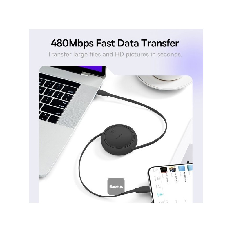 Baseus Free2Draw Mini Retractable Charging Cable Type-C to Type-C 100W 1m - P10364500211-00