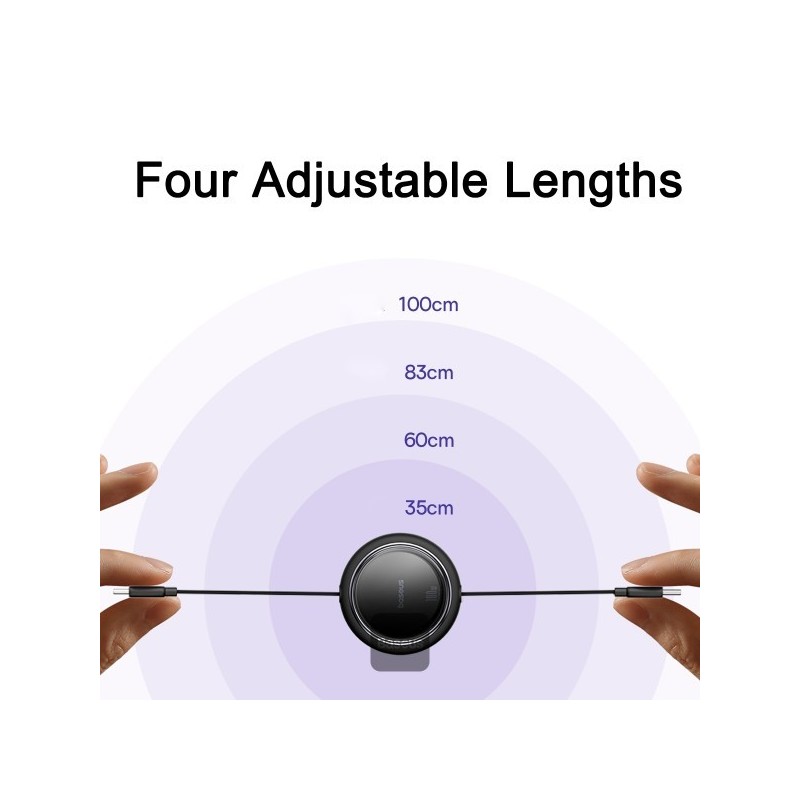 Baseus Free2Draw Mini Retractable Charging Cable Type-C to Type-C 100W 1m - P10364500211-00