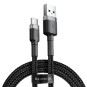 Baseus cafule Cable USB For Type-C 3A 1m Gray+Black  - CATKLF-BG1