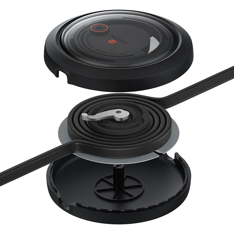 Baseus Free2Draw Retractable Crystal Fast Charging Data Cable USB to M+L+C 100W 1.1m Cluster Black - P10368700111-03