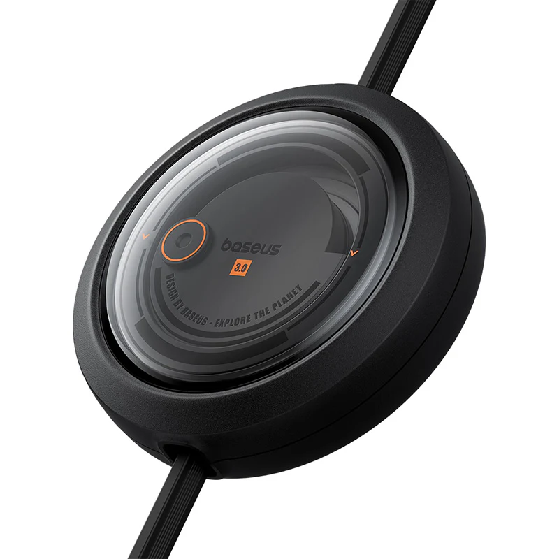 Baseus Free2Draw Retractable Crystal Fast Charging Data Cable USB to M+L+C 100W 1.1m Cluster Black - P10368700111-03