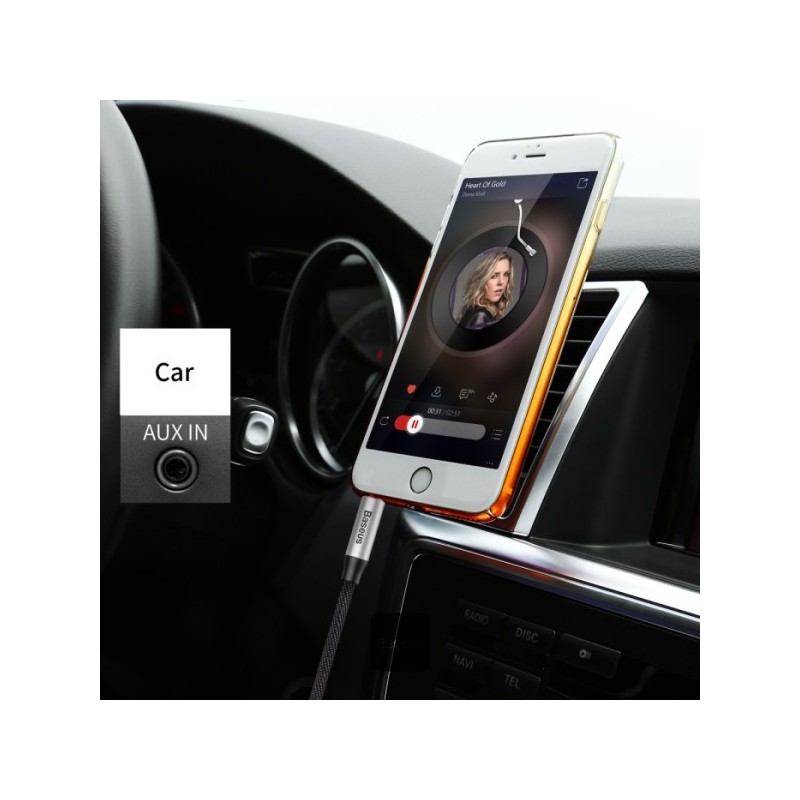 Baseus Yiven Audio Cable（Male to male）M30 1.5m Silver+Black - CAM30-CS1