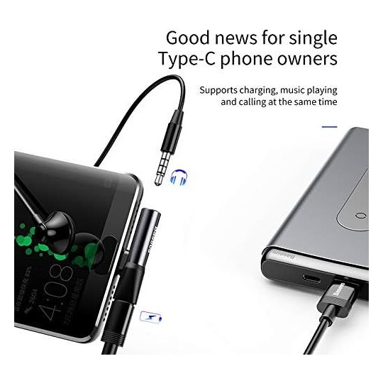 Baseus L41 Type-C (input) for Type-C female connectors + 3.5 mm female connector adapters Black - CATL41-01