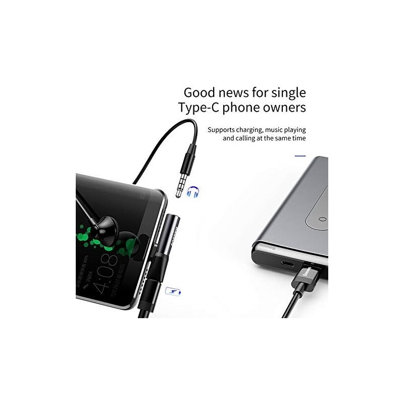 Baseus L41 Type-C (input) for Type-C female connectors + 3.5 mm female connector adapters Black - CATL41-01