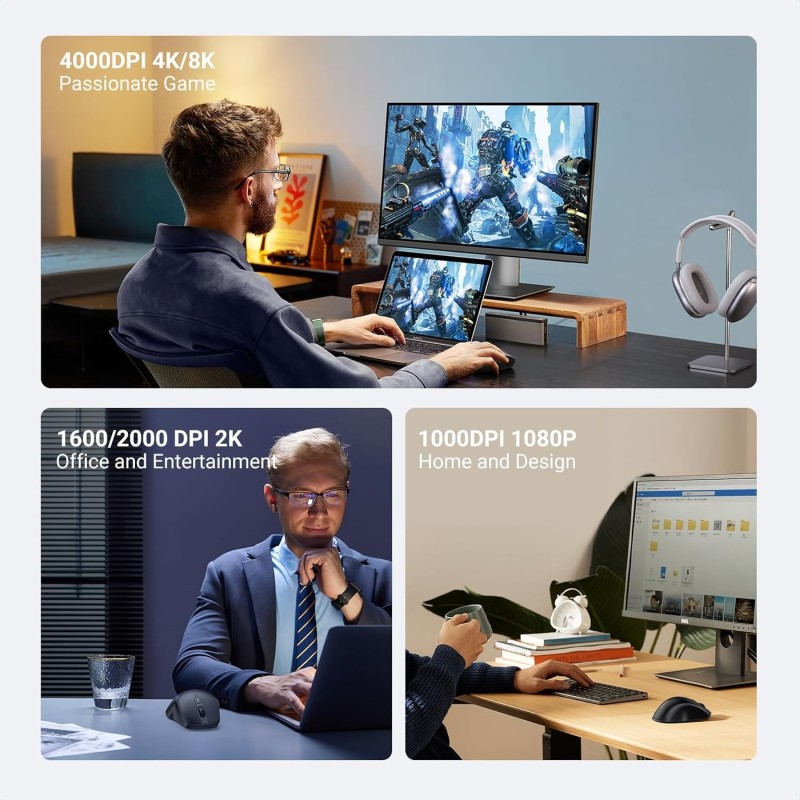 UGREEN Ergonomic Wireless & BLT Mouse - MU101 - 90395