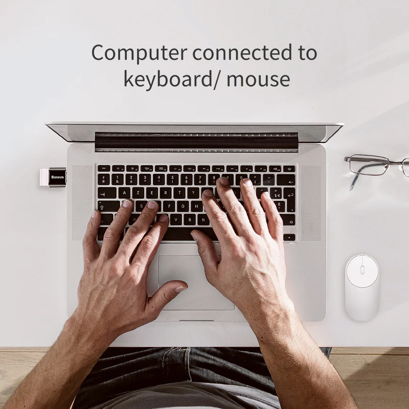 Baseus Mini USB female to Type-C male adapter converter Black - CATOTG-01