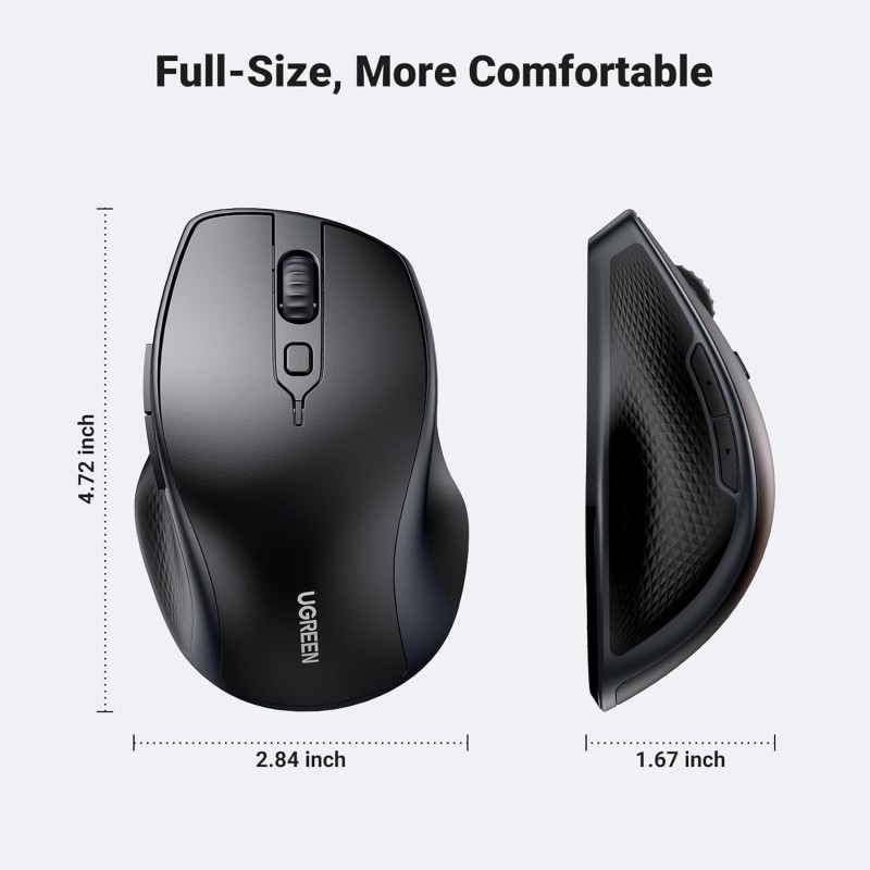 UGREEN Ergonomic Wireless & BLT Mouse - MU101 - 90395