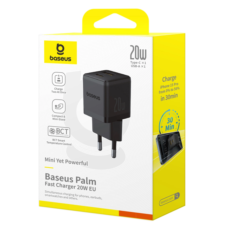 Baseus Palm Fast Charger C+U 20W EU - P10111608113-00