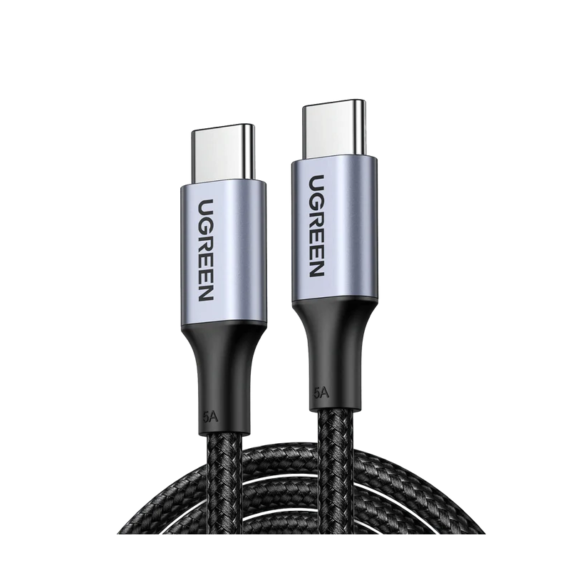 UGREEN Type C 2.0 Male To Type C 2.0 Male 5A Data Cable（Silica gel Jacket & Nylon Braided）- US557 - 15267