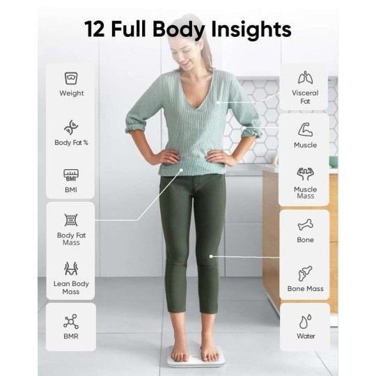 Anker Eufy Smart Scale A1 Wireless Digital Bathroom Scale - Black -  T9120K11