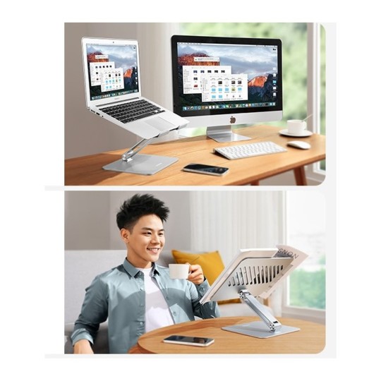 UGREEN Adjustable Laptop Stand Easy height adjustment (201mm) Up To 17.3"  (Silver) - LP339   - 40291