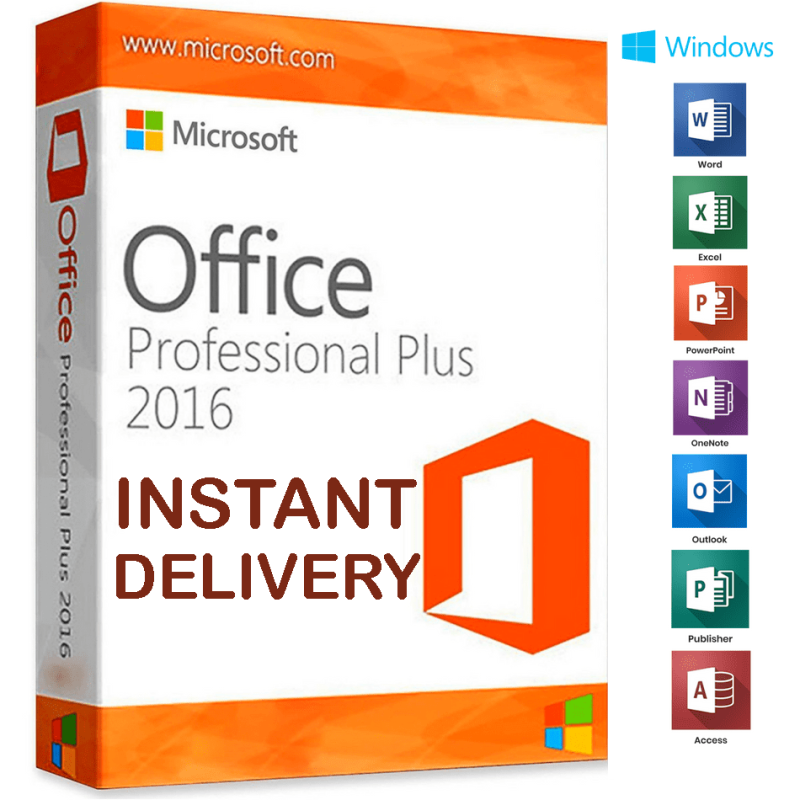 Microsoft Office 2016 Professional Plus Digital License for Windows PC – Word, Excel, PowerPoint & More