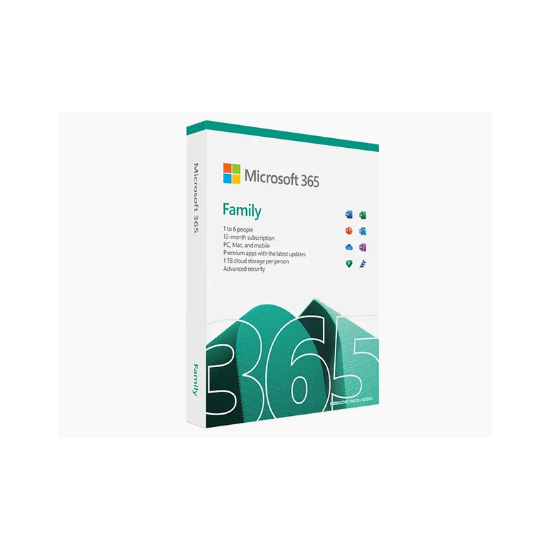 Microsoft 365 Family 1-Year Subscription – Up to 6 Users, 5 Devices Each, Premium Office Apps & 1TB OneDrive Storage