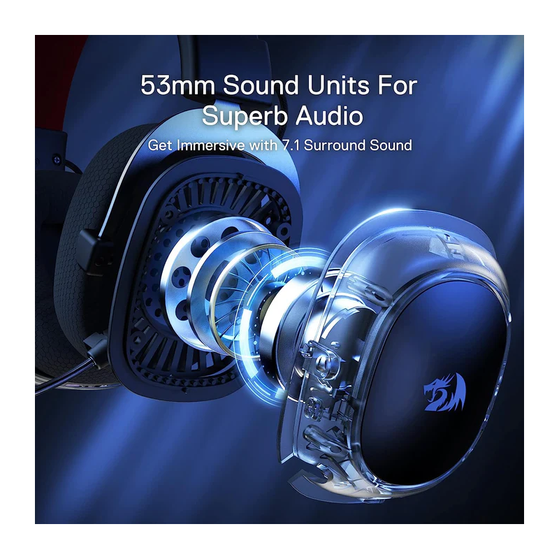 Redragon H510 Pro Zeus Rgb Wireless Gaming Headset - 7.1 Surround Sound