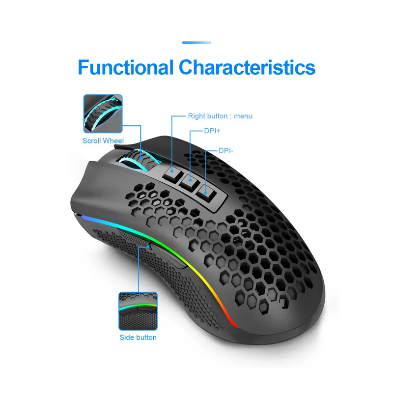 Redragon Storm Pro M808-ks Rgb Usb 2.4g Wireless Gaming Mouse