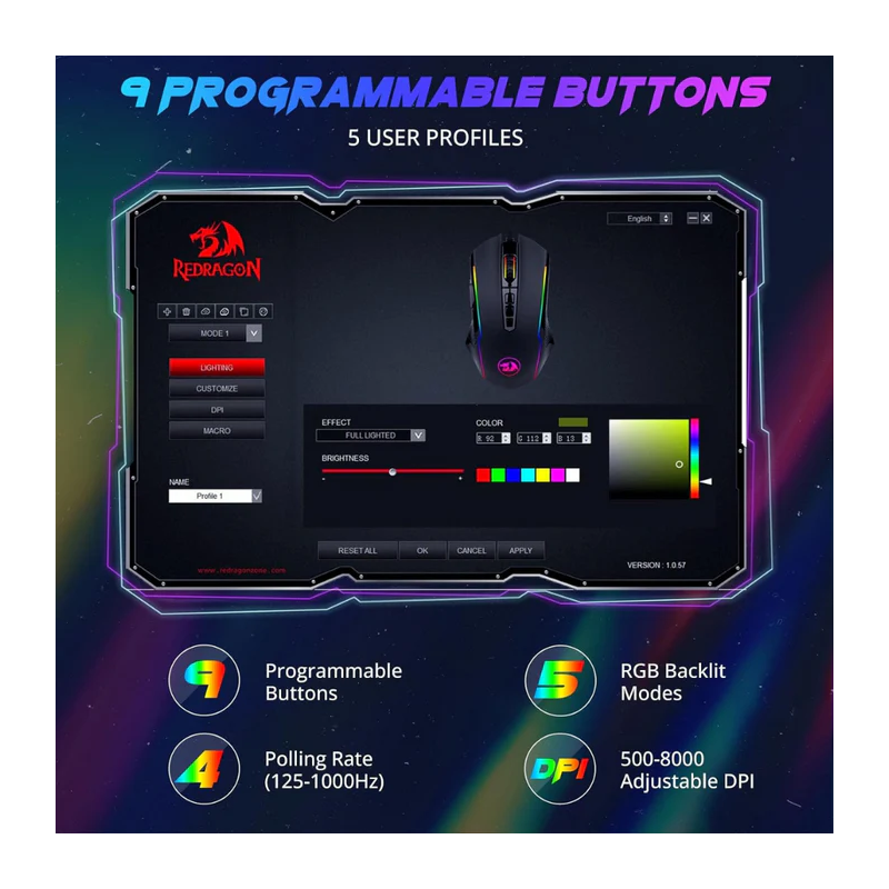 Redragon M910 Ranger Rgb Gaming Mouse