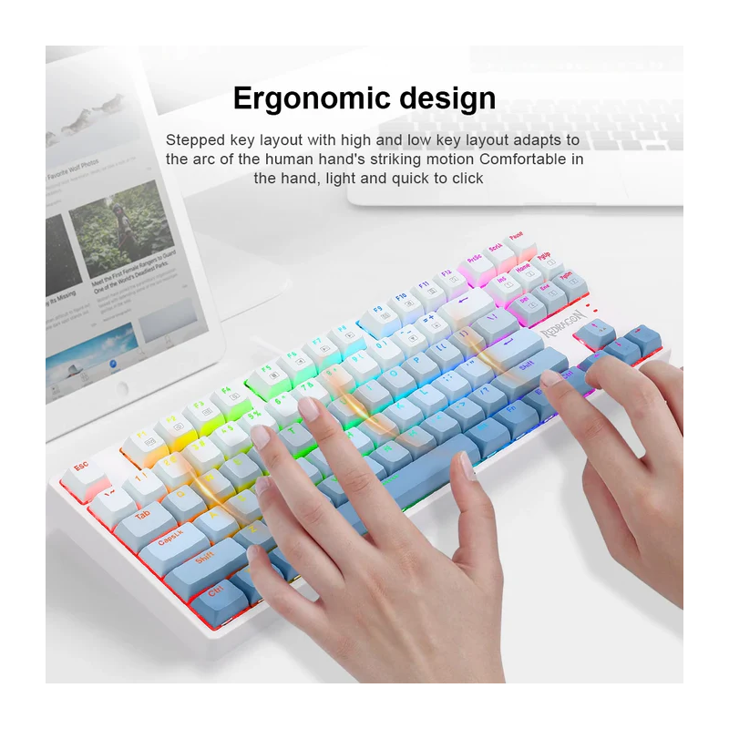 Redragon K645w 87 Key Rgb Mechanical Gaming Keyboard