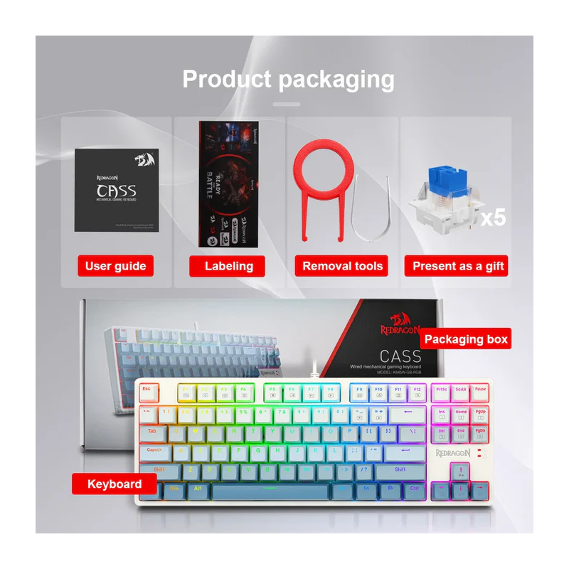 Redragon K645w 87 Key Rgb Mechanical Gaming Keyboard