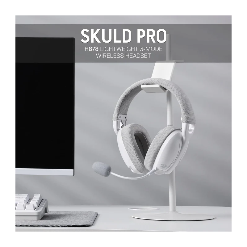 Redragon H878 3-mode Wireless Blue Lighting Gaming Headset - Lightweight - 7.1