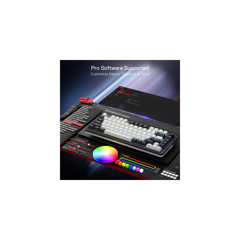 Redragon K673 Pro 75% Wireless Gasket Rgb Gaming Keyboard