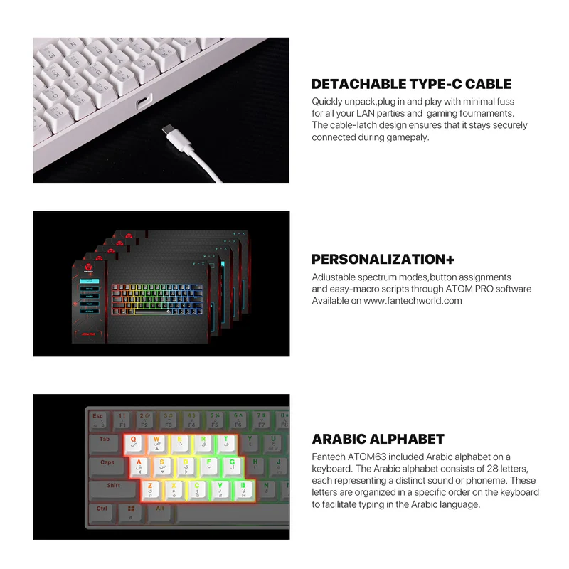 Fantech Atom63 Mk859 Mechanical Gaming Keyboard Arabic/english