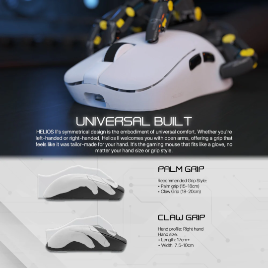 Fantech Helios II XD3 V3 – High-Precision Gaming Mouse, Ergonomic Design, RGB Lighting