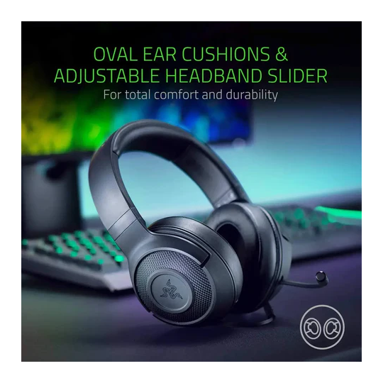 Razer Kraken X Ultralight Gaming Headset with 7.1 Surround Sound – Lightweight PC & Console Headphones with Mic