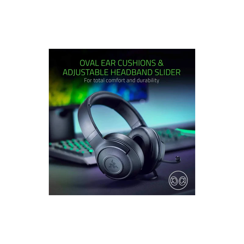 Razer Kraken X Ultralight Gaming Headset with 7.1 Surround Sound – Lightweight PC & Console Headphones with Mic