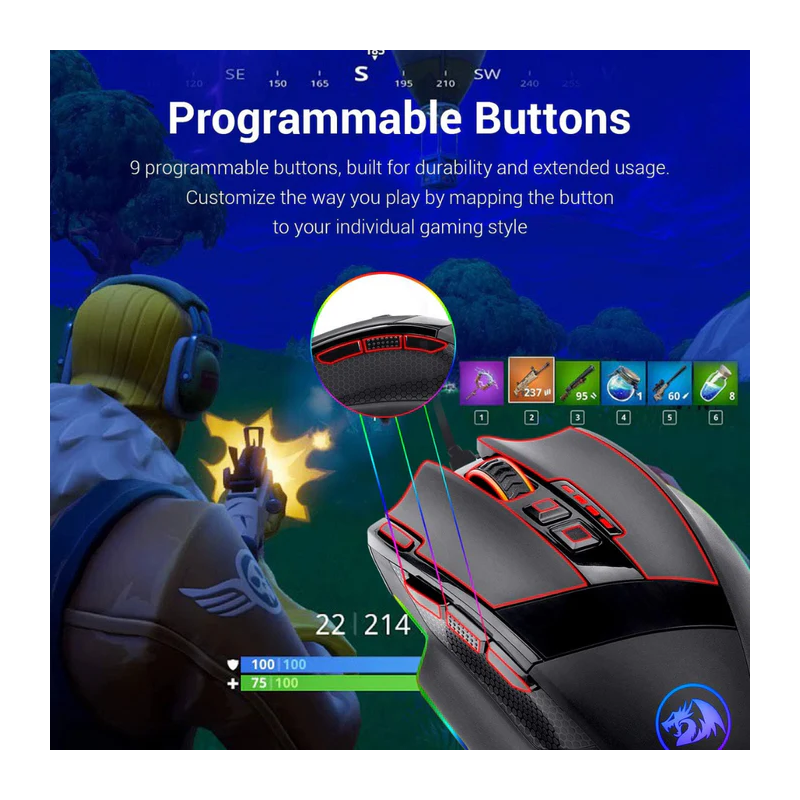 Redragon M801 RGB Wired/Wireless Gaming Mouse – 16,000 DPI Programmable