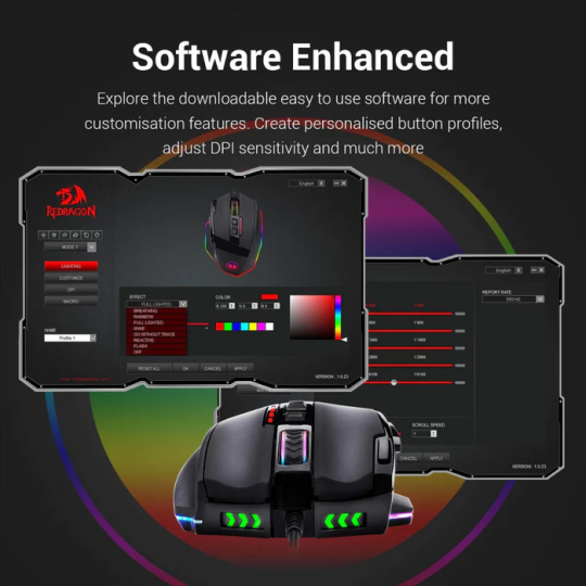 Redragon M801 RGB Wired/Wireless Gaming Mouse – 16,000 DPI Programmable