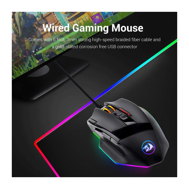Redragon M801 RGB Wired/Wireless Gaming Mouse – 16,000 DPI Programmable