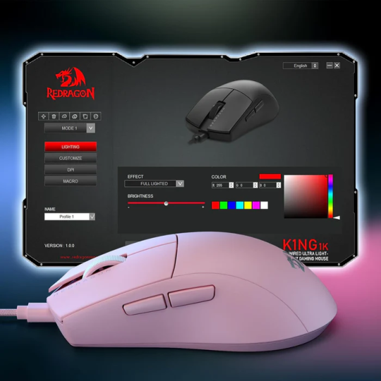 Redragon M724 Wired RGB Gaming Mouse – 7 Programmable Buttons, 7200 DPI