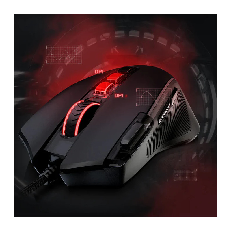 Redragon M612 Predator RGB Optical Gaming Mouse – Wired, Programmable Buttons, Adjustable DPI, Ergonomic Design
