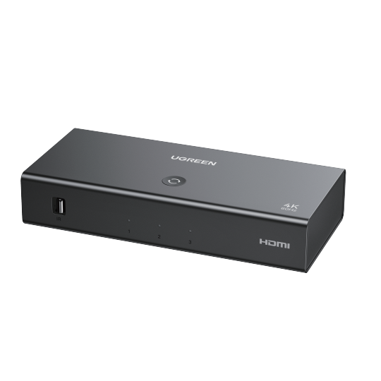 UGREEN HDMI Switch 4K@60Hz, 3 in 1 Out HDMI Splitter with Remote Support 3D HDR Dolby Atmos HDCP2.2 - CM598 - 15376