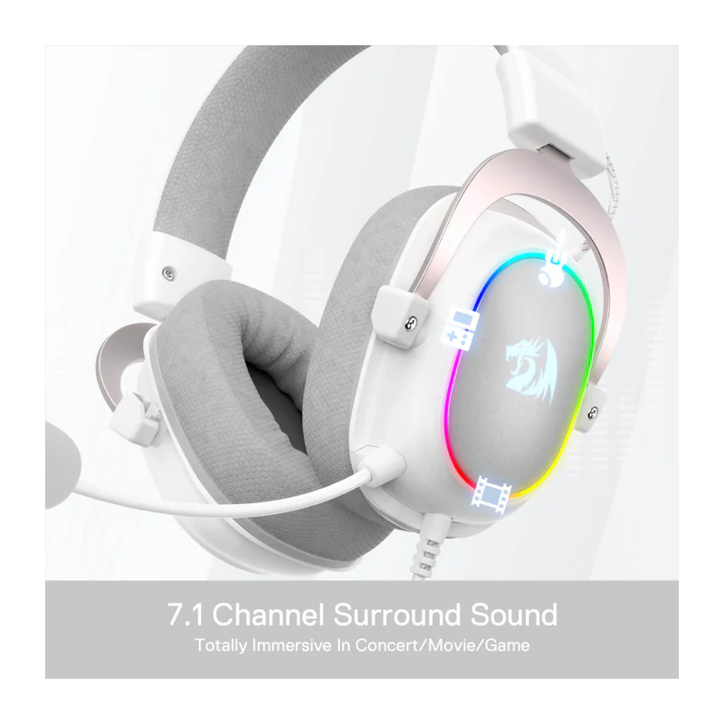 Redragon H510 Zeus-X RGB White Wired Gaming Headset with Mic