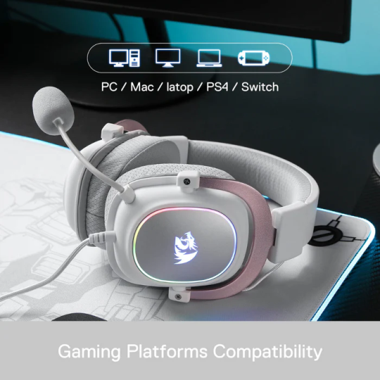 Redragon H510 Zeus-X RGB White Wired Gaming Headset with Mic