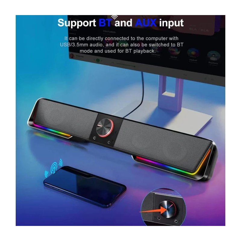 Redragon GS570 Darknets RGB Gaming Speaker – Powerful Bass & Surround Sound