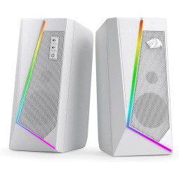 Redragon GS520 RGB White Desktop Gaming Speakers – Crystal Clear Sound with Dynamic Lighting