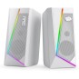Redragon GS520 RGB White Desktop Gaming Speakers – Crystal Clear Sound with Dynamic Lighting