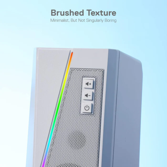 Redragon GS520 RGB White Desktop Gaming Speakers – Crystal Clear Sound with Dynamic Lighting