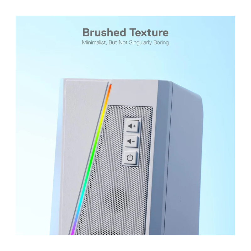 Redragon GS520 RGB White Desktop Gaming Speakers – Crystal Clear Sound with Dynamic Lighting