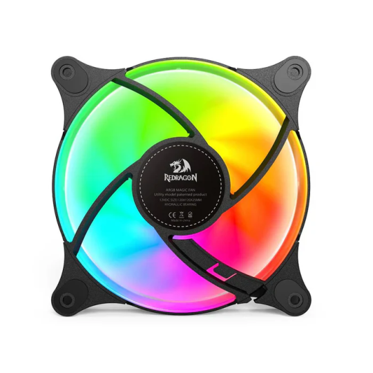 Redragon GC-F013 Triple 120mm ARGB PWM Case Fans – Silent CPU Cooler 4-Pin (3-Pack)