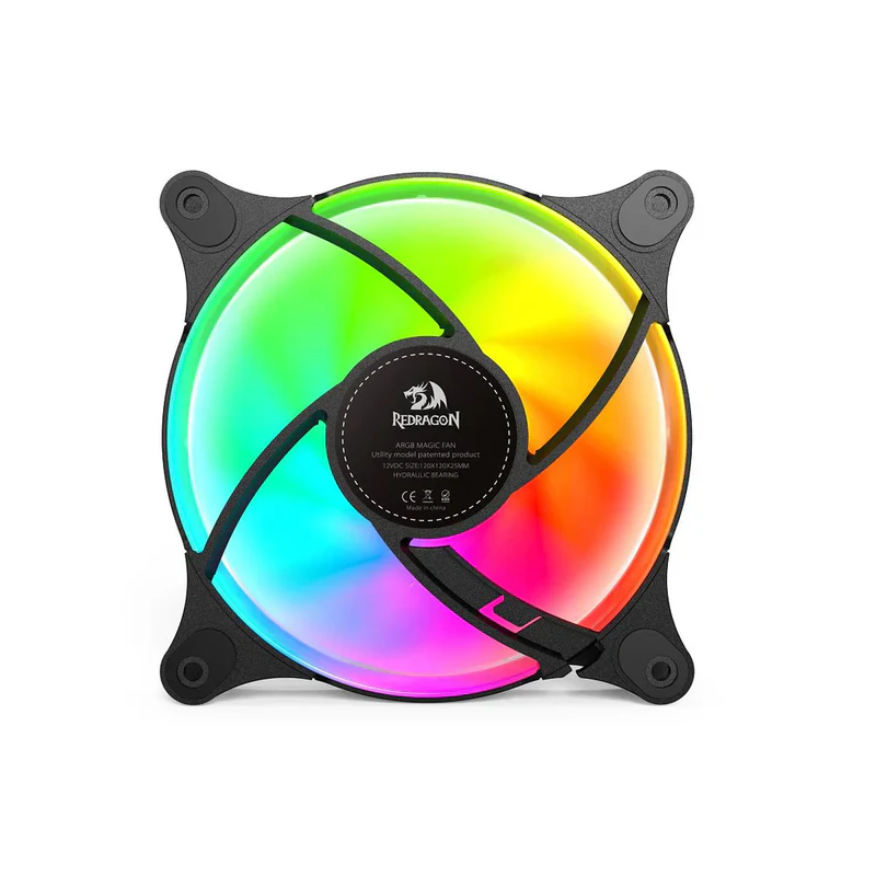 Redragon GC-F013 Triple 120mm ARGB PWM Case Fans – Silent CPU Cooler 4-Pin (3-Pack)