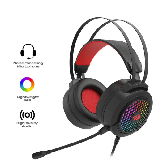 Redragon Carmen H261 RGB Wired Gaming Headset with Noise Cancelling Mic